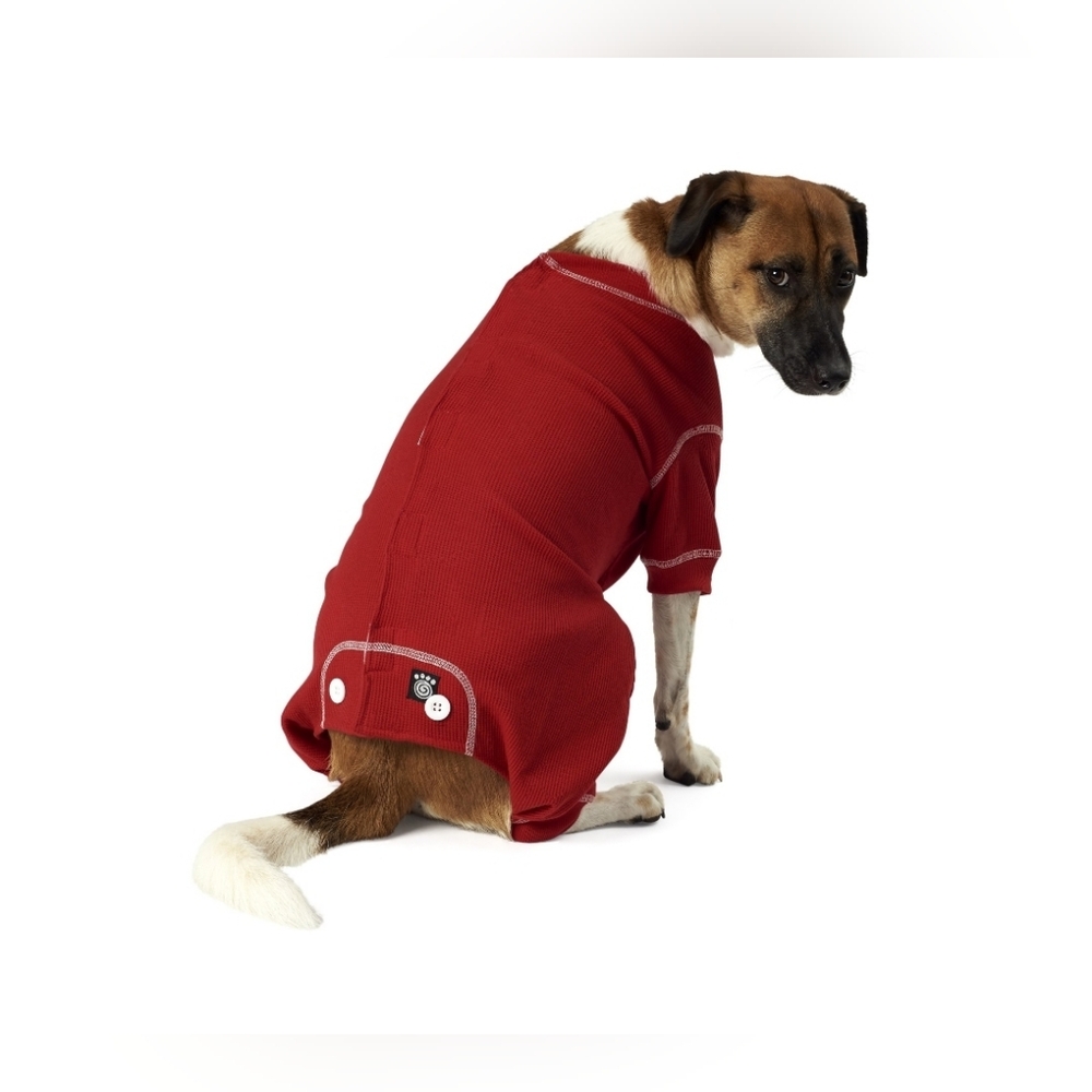 Petrageous Red Thermal Christmas Pajamas for Dogs - Size L *GENTLY USED*